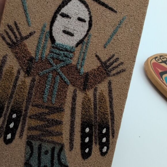 Native American vintage hand painted magnets collectable - Picture 9 of 11